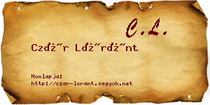 Czár Lóránt névjegykártya