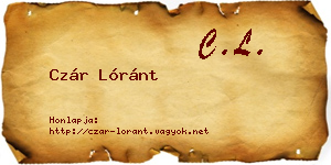 Czár Lóránt névjegykártya