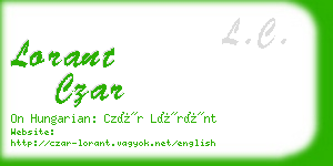 lorant czar business card